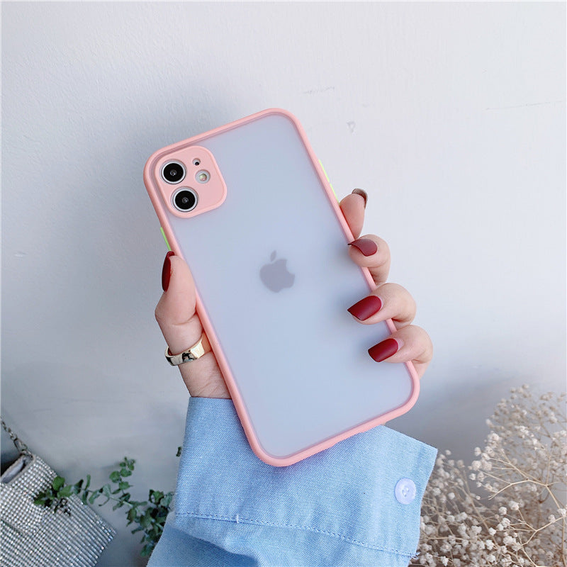 ツートンカラー すりガラス調 半透明iPhoneケース
