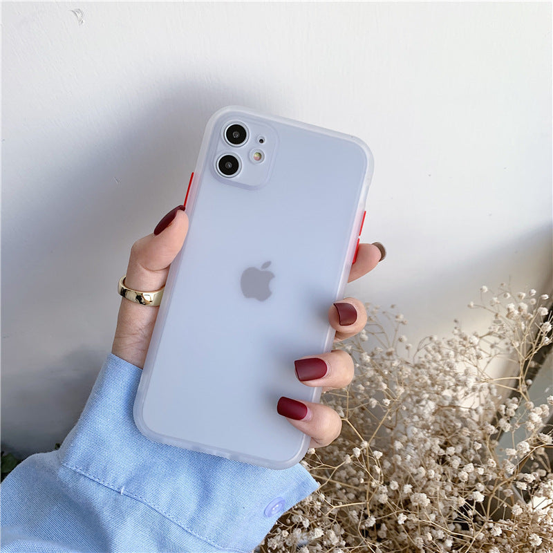 ツートンカラー すりガラス調 半透明iPhoneケース