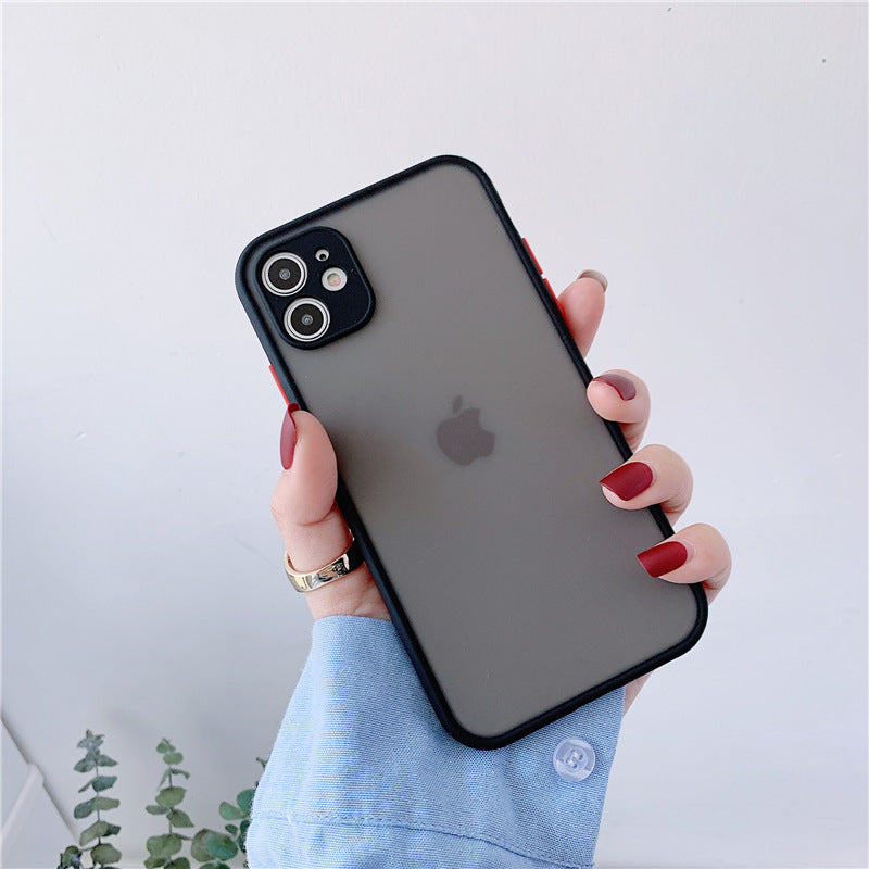ツートンカラー すりガラス調 半透明iPhoneケース