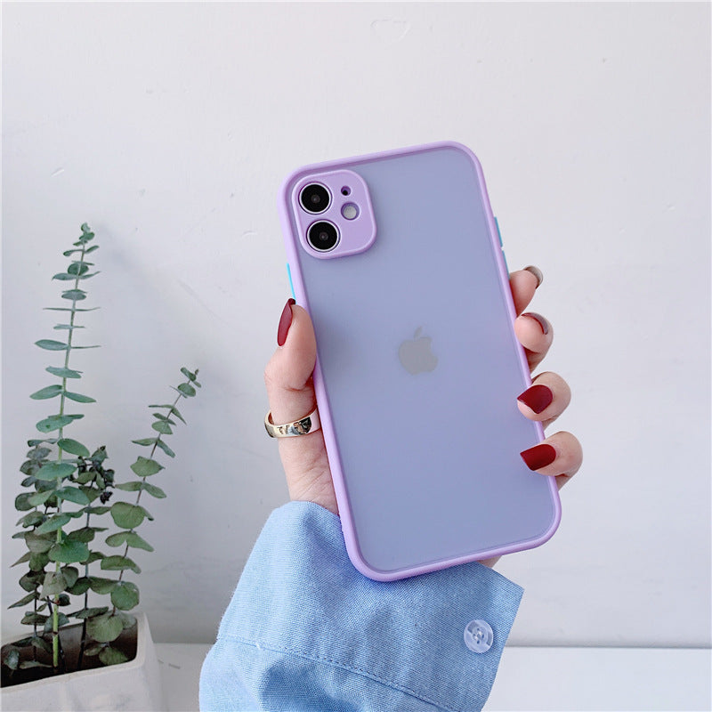 ツートンカラー すりガラス調 半透明iPhoneケース