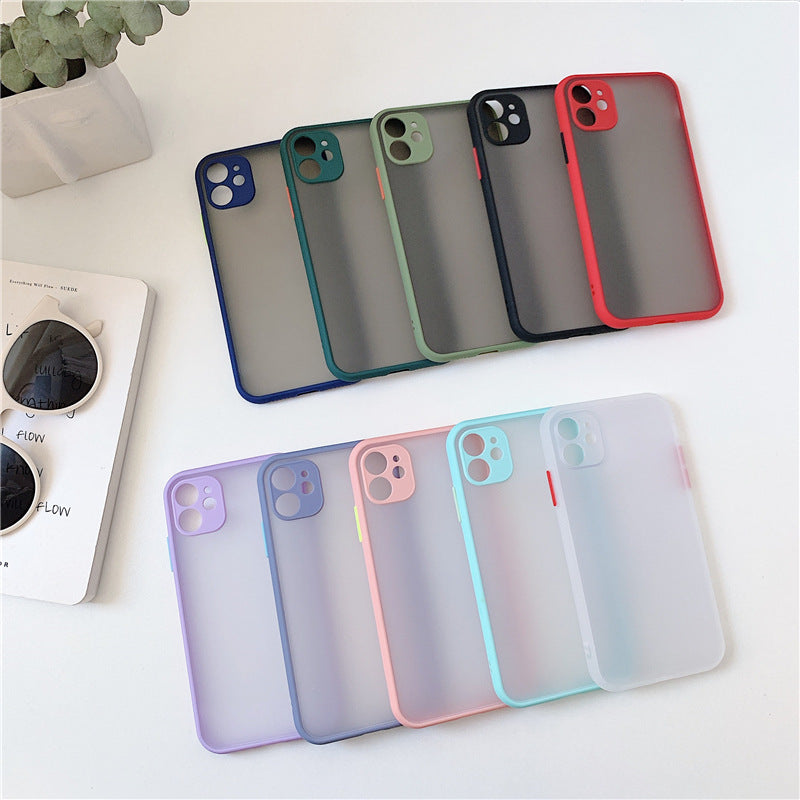 ツートンカラー すりガラス調 半透明iPhoneケース