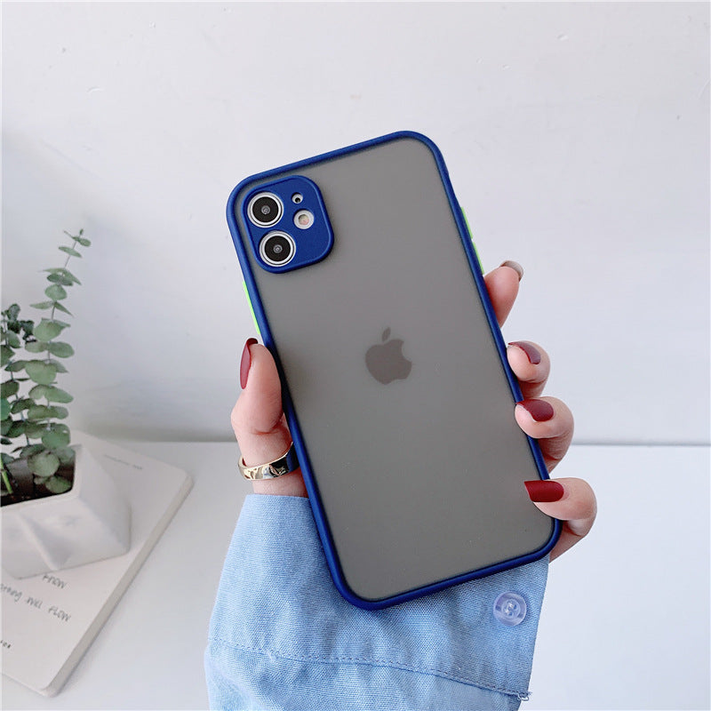 ツートンカラー すりガラス調 半透明iPhoneケース