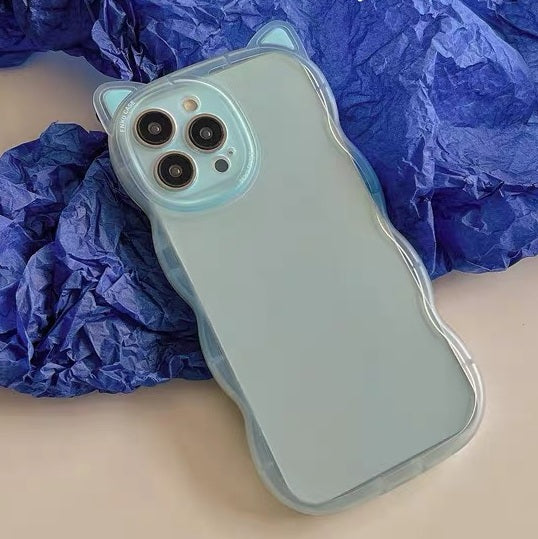 質感 半透明 かわいい 猫耳 iPhoneケース