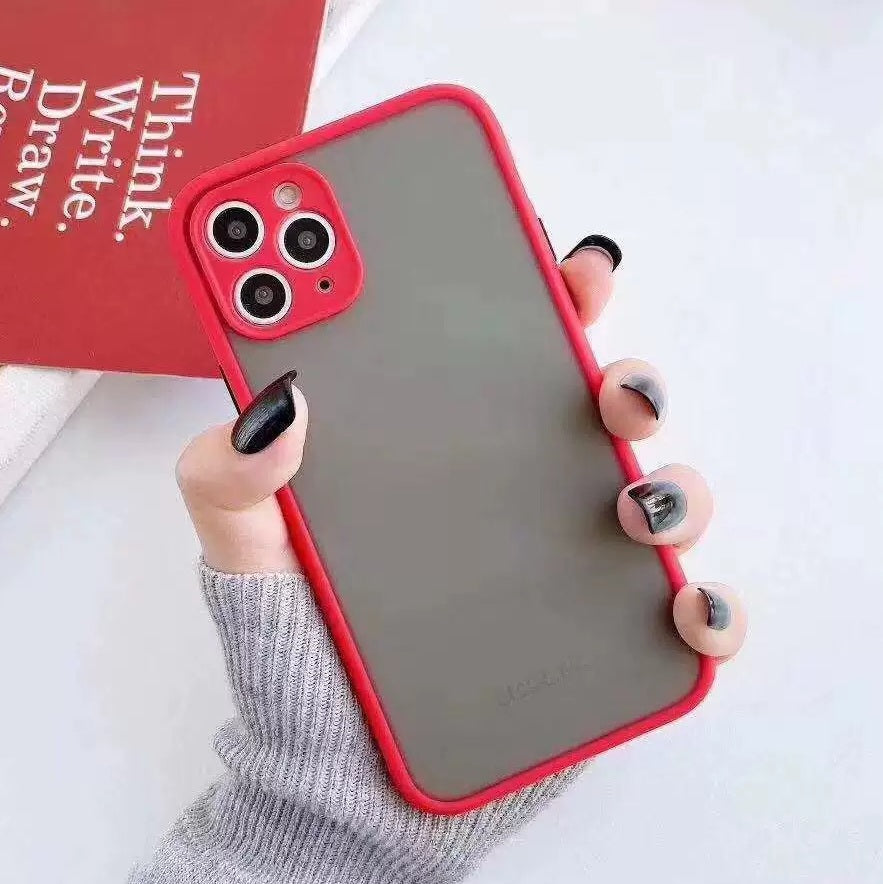 ツートンカラー すりガラス調 半透明iPhoneケース