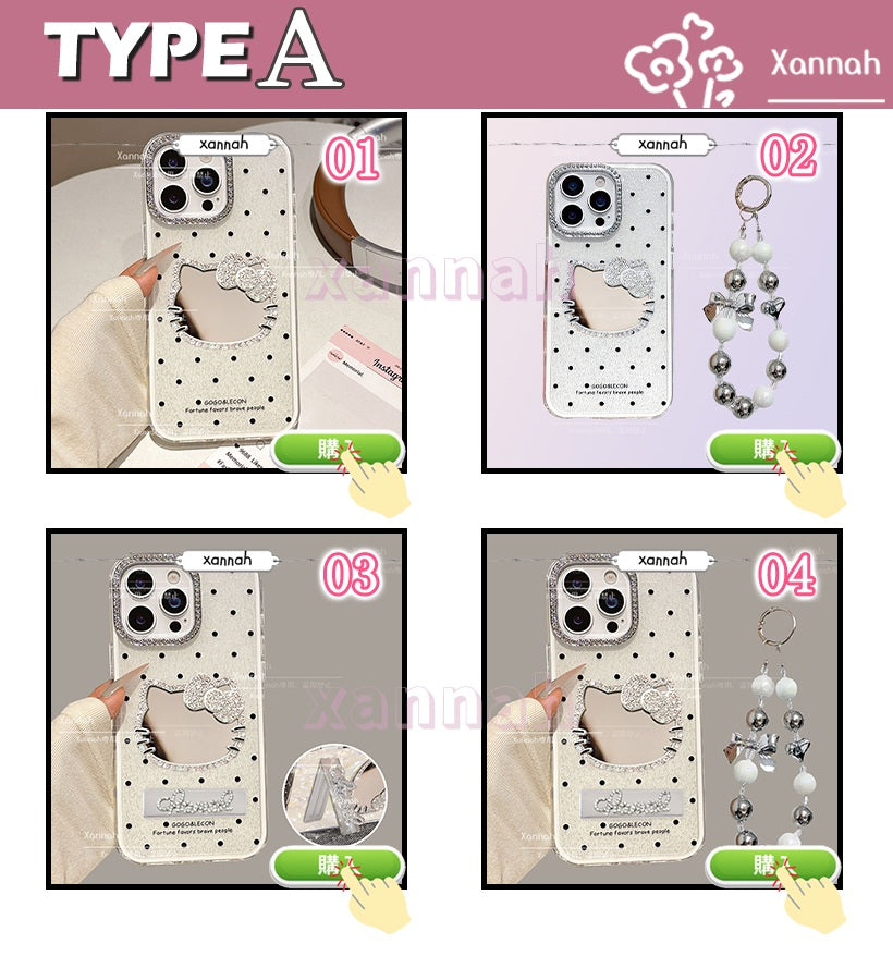 TK 新流行 ドット ダブルレイヤー構造‌ iPhoneケース