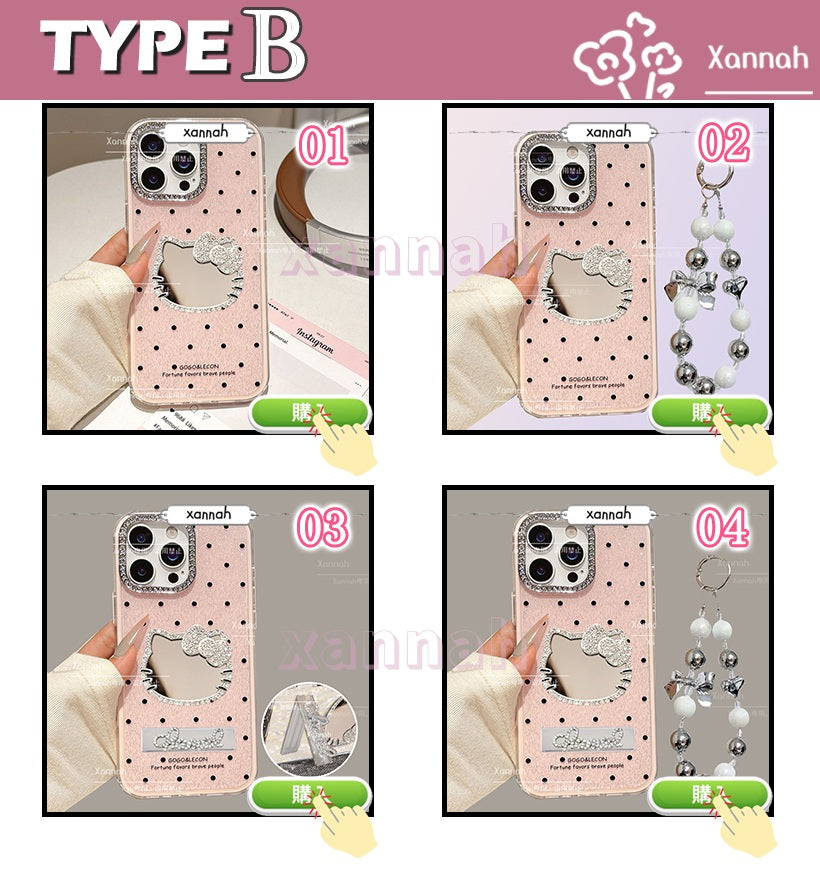 TK 新流行 ドット ダブルレイヤー構造‌ iPhoneケース
