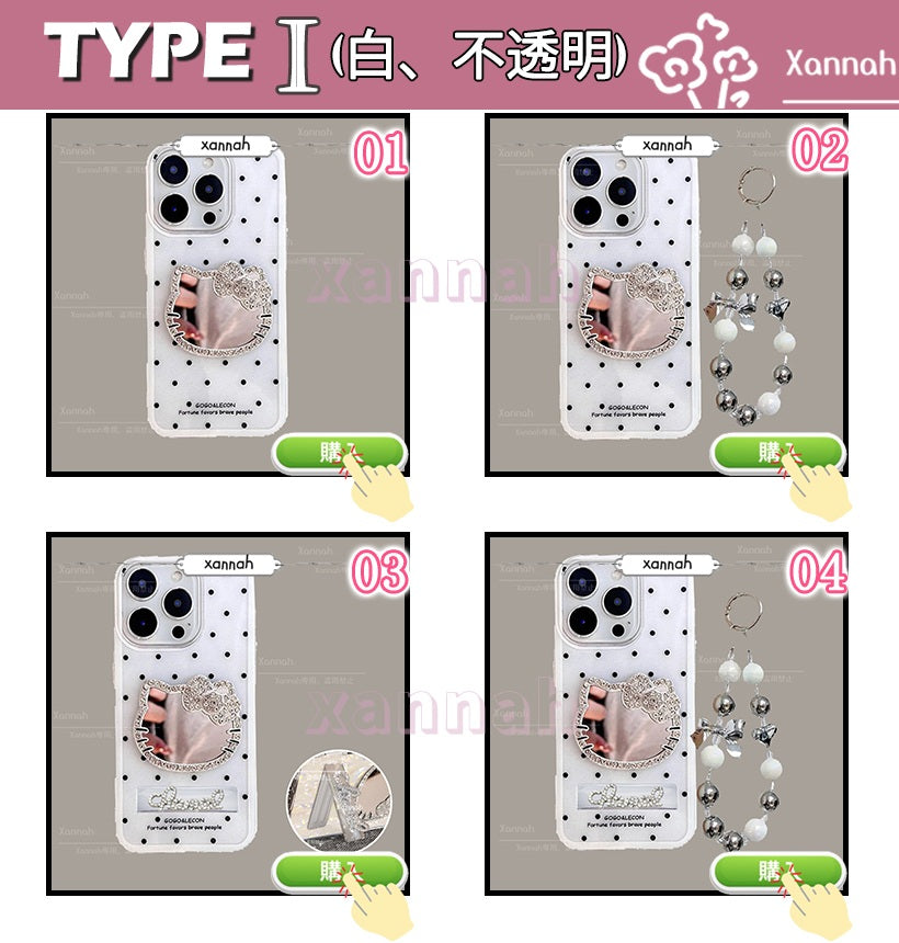 TK 新流行 ドット ダブルレイヤー構造‌ iPhoneケース
