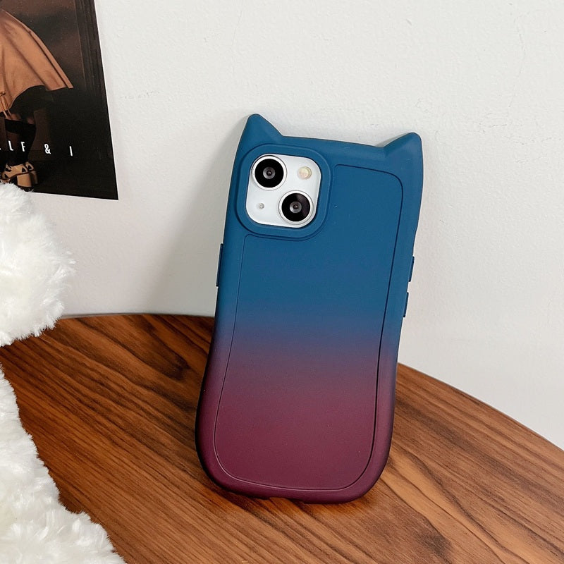 可愛い 猫耳 カラー グラデーション iPhone ケース