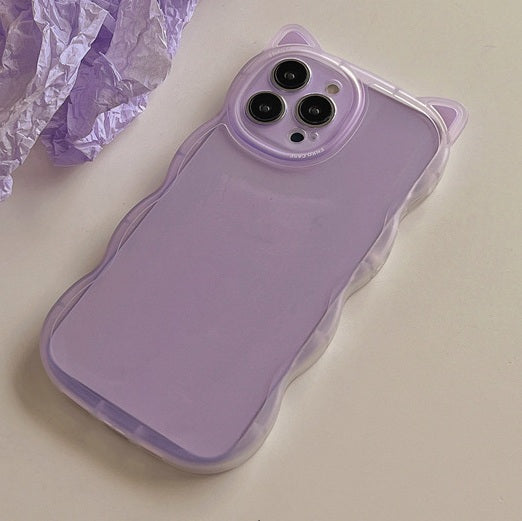 質感 半透明 かわいい 猫耳 iPhoneケース