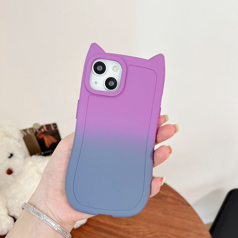 可愛い 猫耳 カラー グラデーション iPhone ケース