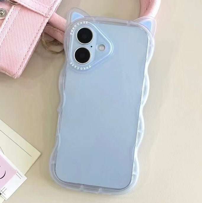 質感 半透明 かわいい 猫耳 iPhoneケース