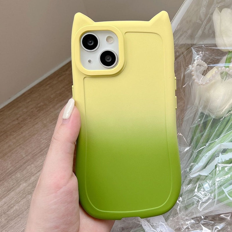 可愛い 猫耳 カラー グラデーション iPhone ケース
